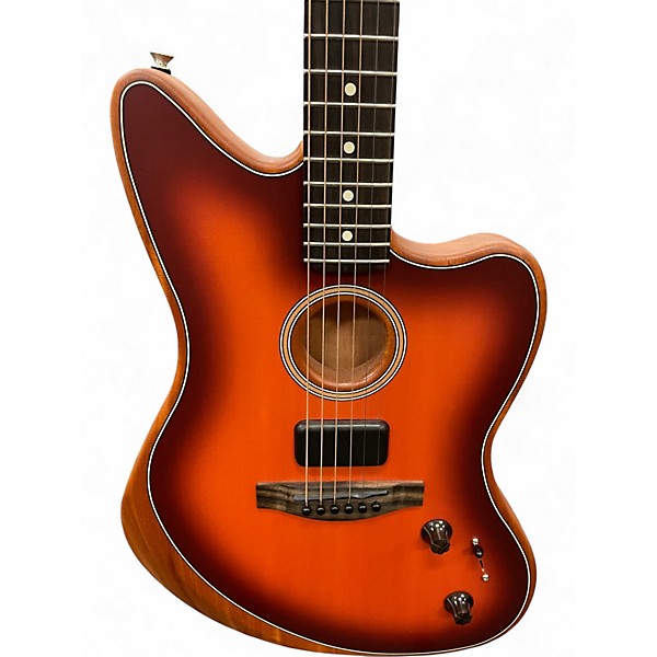 Used Fender AMERICAN ACOUSTASONIC JAZZMASTER Sunburst Acoustic Electric Guitar