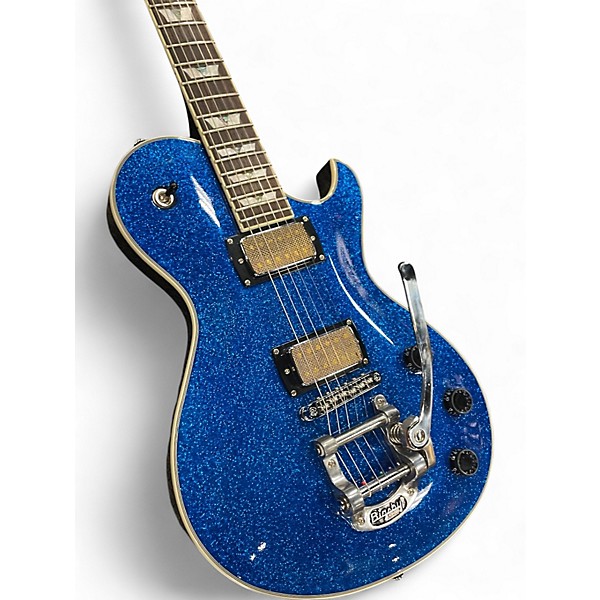 Used Schecter Guitar Research Solo 6B Blue Sparkle Solid Body Electric Guitar