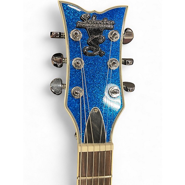 Used Schecter Guitar Research Solo 6B Blue Sparkle Solid Body Electric Guitar