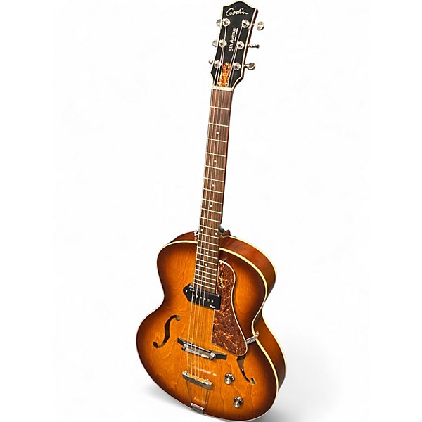 Used Godin 5th Avenue Kingpin P90 Sunburst Hollow Body Electric Guitar