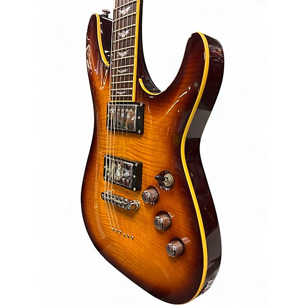 Used Schecter Guitar Research C1 Plus Vintage Sunburst Solid Body Electric Guitar