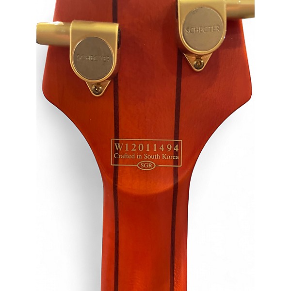 Used Schecter Guitar Research Stiletto Studio 5 String Left Handed Satin Honey Electric Bass Guitar