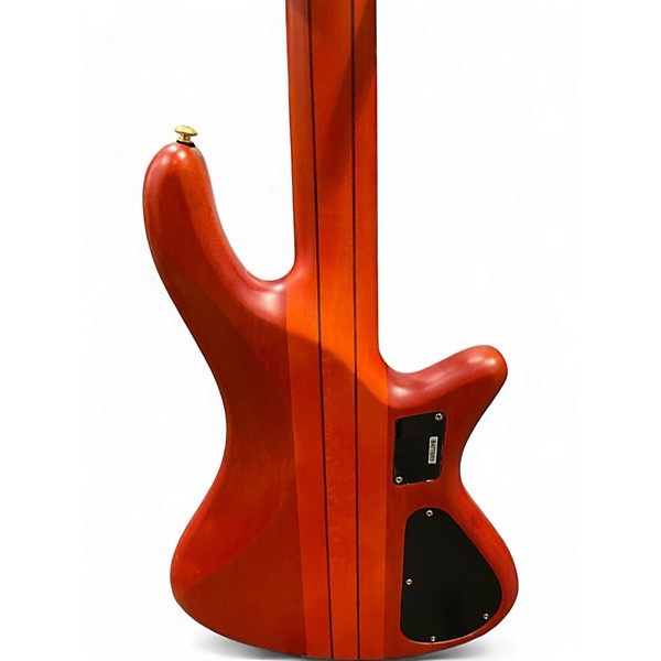 Used Schecter Guitar Research Stiletto Studio 5 String Left Handed Satin Honey Electric Bass Guitar