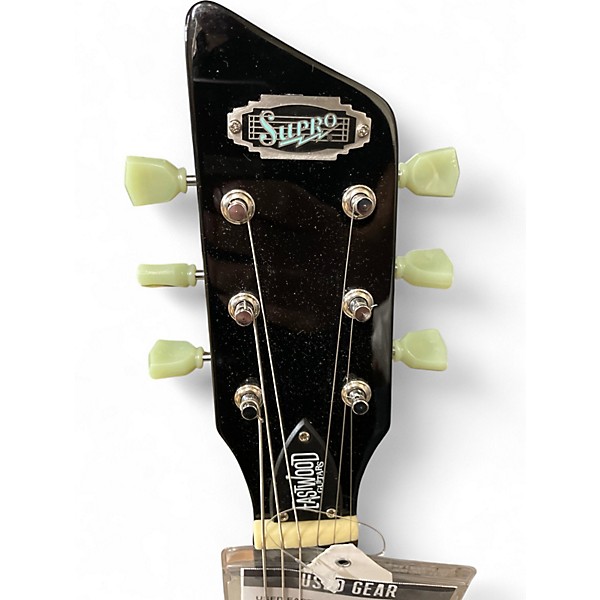 Used Eastwood Supro Dual Tone Black Solid Body Electric Guitar