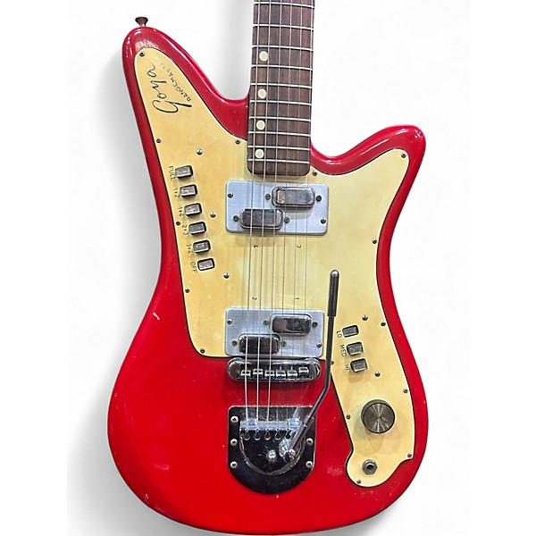 Vintage 1960s Goya Rangemaster red Solid Body Electric Guitar