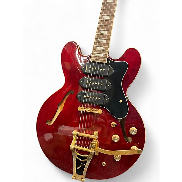Used Epiphone Riviera Custom P93 Heritage Cherry Hollow Body Electric Guitar