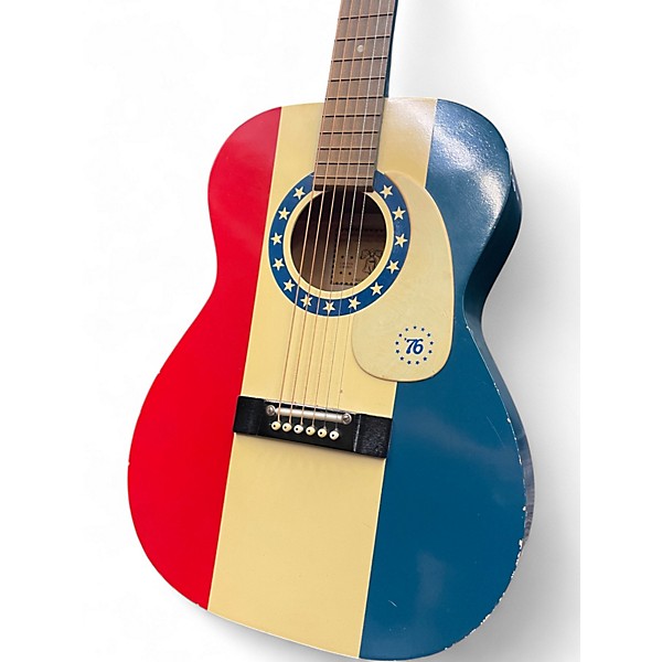 Used Regal T376 Bicentennial red, white , blue Acoustic Guitar
