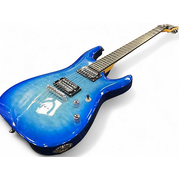Used Schecter Guitar Research C-6 PLUS Ocean Blue Burst Solid Body Electric Guitar