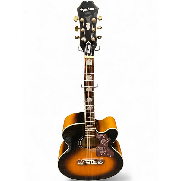 Used Epiphone j-200EC STUDIO 2 Color Sunburst Acoustic Electric Guitar