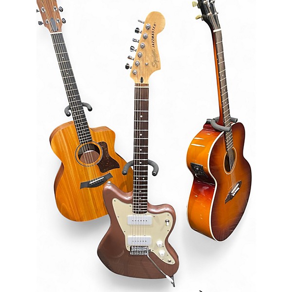 Used Squier Jazzmaster Purple Solid Body Electric Guitar