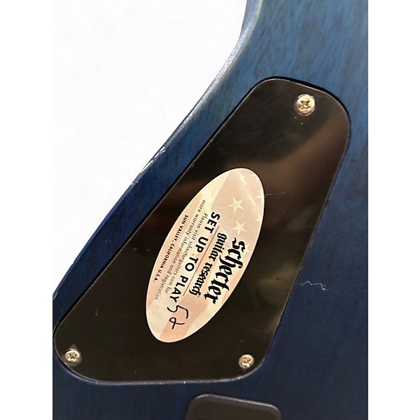 Used 2019 Schecter Guitar Research C-1 Platinum Elite Satin Transparent Blue Solid Body Electric Guitar