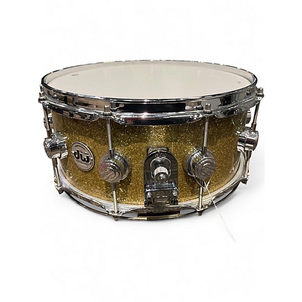 Used DW 14X5.5 Collector's Series Maple Snare GOLD SPARKLE Drum