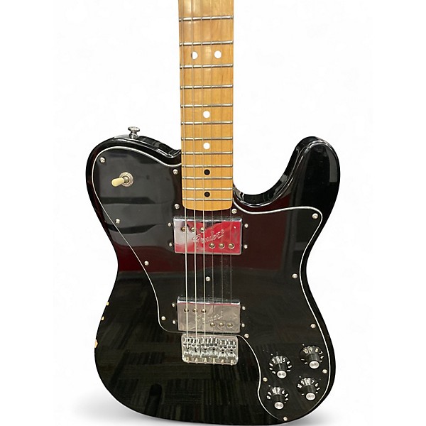 Used Fender Deluxe Telecaster Black Solid Body Electric Guitar