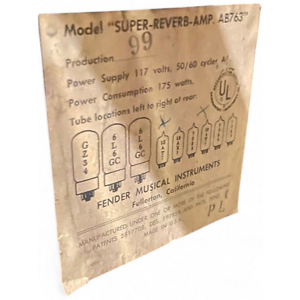 Vintage 1966 Fender Super Reverb 4x10 Tube Guitar Combo Amp