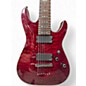 Used Schecter Guitar Research Damien Elite 7 Trans Crimson Red Solid Body Electric Guitar