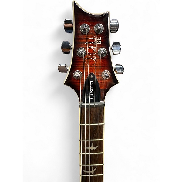 Used PRS SE Custom 24 Orange Tiger Smokeburs Solid Body Electric Guitar