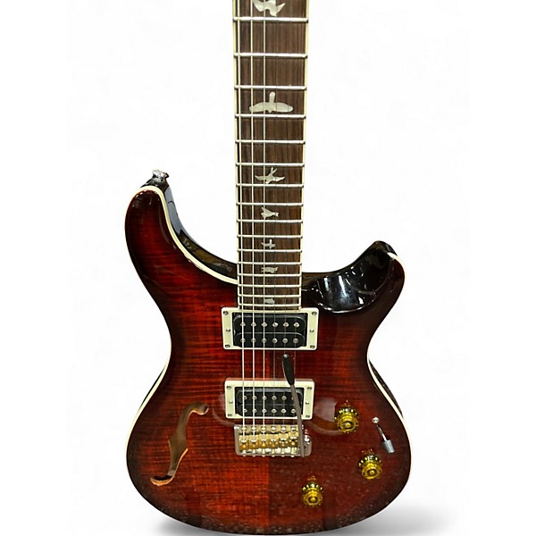 Used PRS SE Custom 24 Orange Tiger Smokeburs Solid Body Electric Guitar