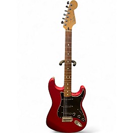 Used Fender Standard Stratocaster Satin Red Solid Body Electric Guitar