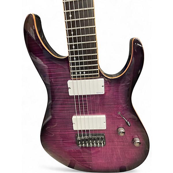 Used Schecter Guitar Research Banshee 7-A Trans Purple Solid Body Electric Guitar