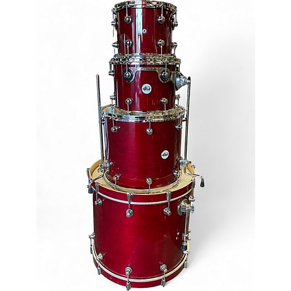 Used DW 4 Piece Performance Series CHERRY STAIN Drum Kit