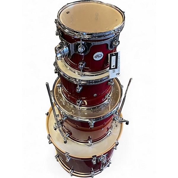 Used DW 4 Piece Performance Series CHERRY STAIN Drum Kit