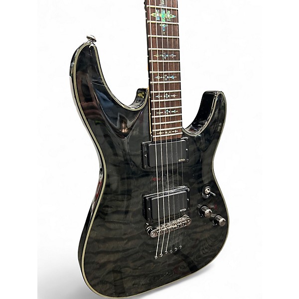 Used Schecter Guitar Research Damien Elite 6 Trans Black Solid Body Electric Guitar