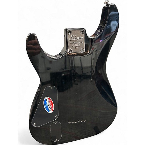 Used Schecter Guitar Research Damien Elite 6 Trans Black Solid Body Electric Guitar