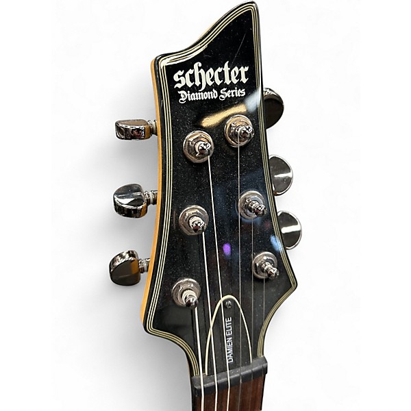 Used Schecter Guitar Research Damien Elite 6 Trans Black Solid Body Electric Guitar