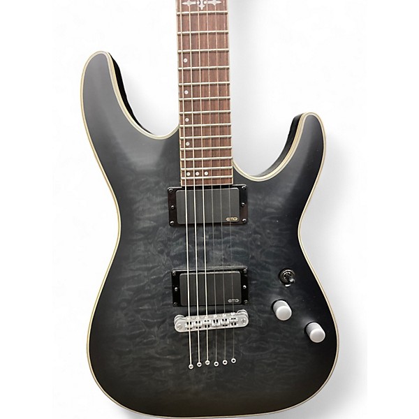 Used Schecter Guitar Research Diamond Series PT Black Solid Body Electric Guitar