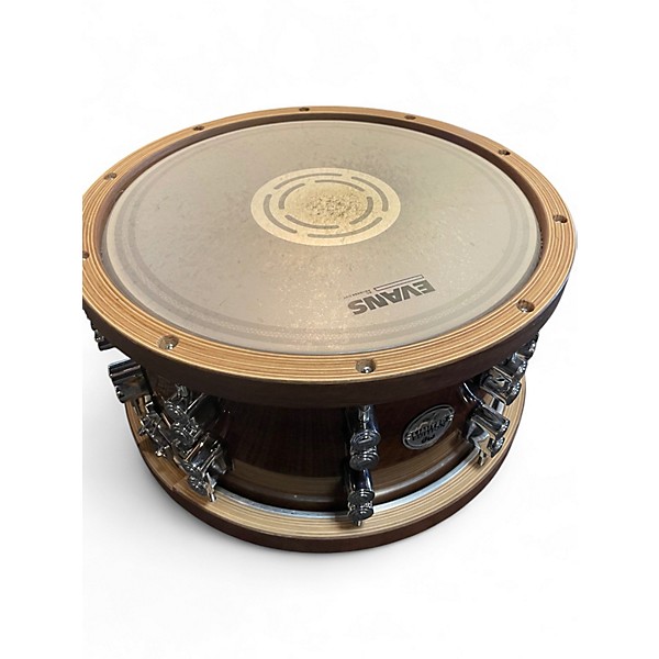 Used PDP by DW 14X7.5 Limited-Edition Dark Stain Maple and Walnut Snare With Walnu Walnut Drum