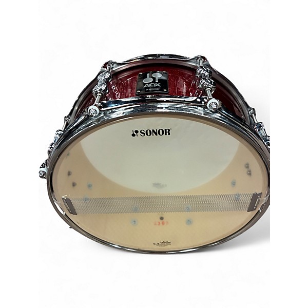 Used SONOR 6X13 AQX RED SPARKLE Drum