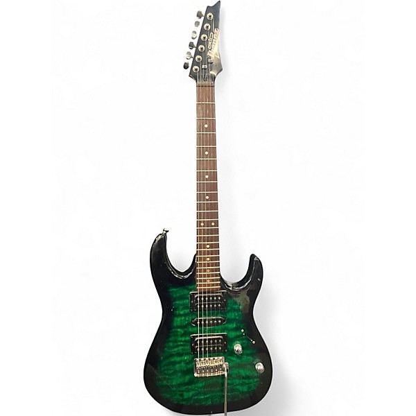 Used Ibanez GRX70QA Green Solid Body Electric Guitar
