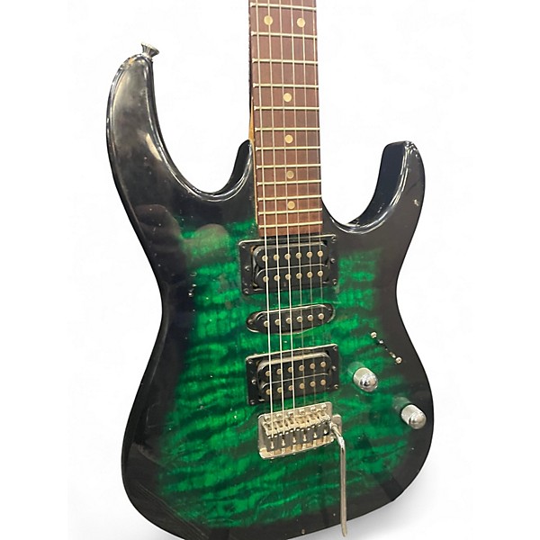 Used Ibanez GRX70QA Green Solid Body Electric Guitar