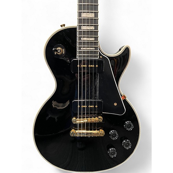 Used Epiphone LES PAUL CUSTOM P90 GOLD HARDWARE BLACK Solid Body Electric Guitar