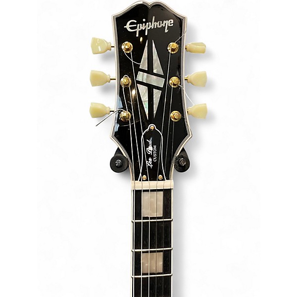 Used Epiphone LES PAUL CUSTOM P90 GOLD HARDWARE BLACK Solid Body Electric Guitar