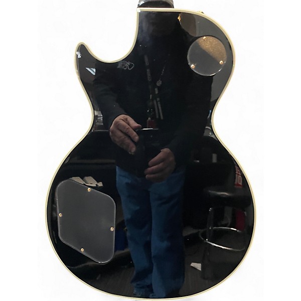 Used Epiphone LES PAUL CUSTOM P90 GOLD HARDWARE BLACK Solid Body Electric Guitar