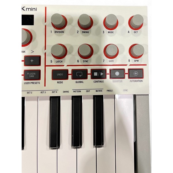 Used Akai Professional MPK Mini IV 25-Key MIDI Keyboard Controller- White MIDI Controller