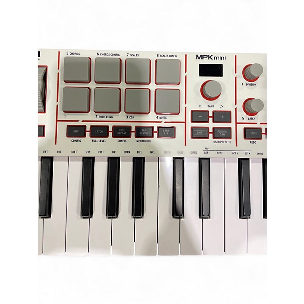 Used Akai Professional MPK Mini IV 25-Key MIDI Keyboard Controller- White MIDI Controller