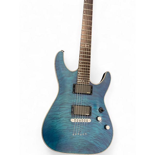 Used Schecter Guitar Research C1 Platinum Trans Blue Solid Body Electric Guitar
