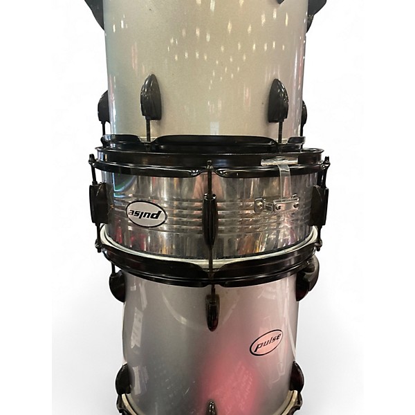 Used Pulse 3 Piece 4 PIECE Silver Drum Kit