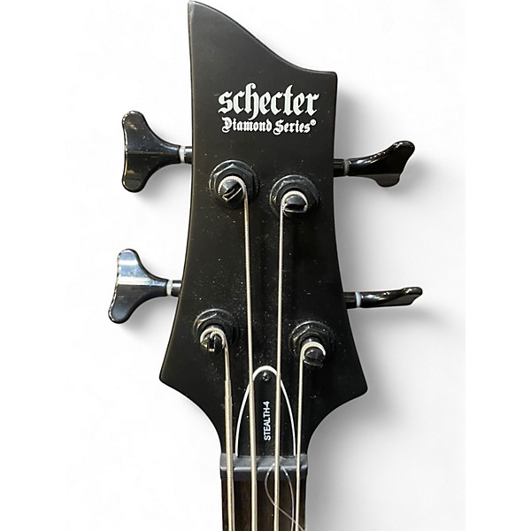 Used Schecter Guitar Research Stiletto Stealth Satin Black Electric Bass Guitar