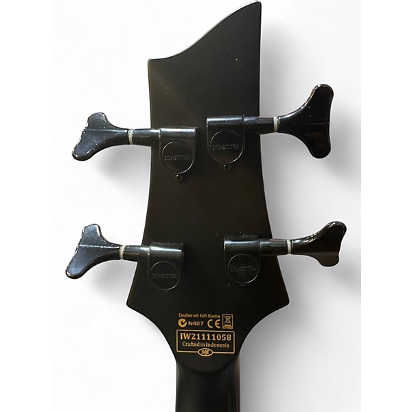 Used Schecter Guitar Research Stiletto Stealth Satin Black Electric Bass Guitar