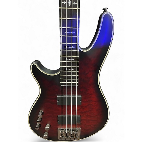 Used Schecter Guitar Research Hellraiser Extreme 4 String Crimson Red Trans Electric Bass Guitar