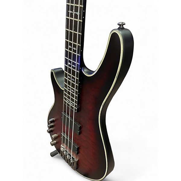 Used Schecter Guitar Research Hellraiser Extreme 4 String Crimson Red Trans Electric Bass Guitar