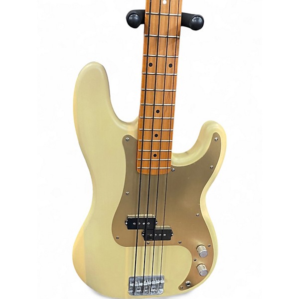 Used Squier Precision Bass Vintage Yellow Electric Bass Guitar