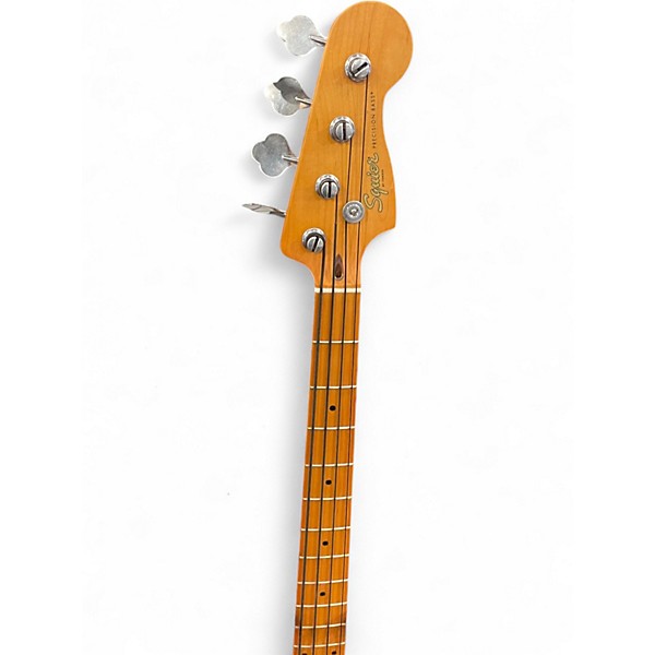 Used Squier Precision Bass Vintage Yellow Electric Bass Guitar