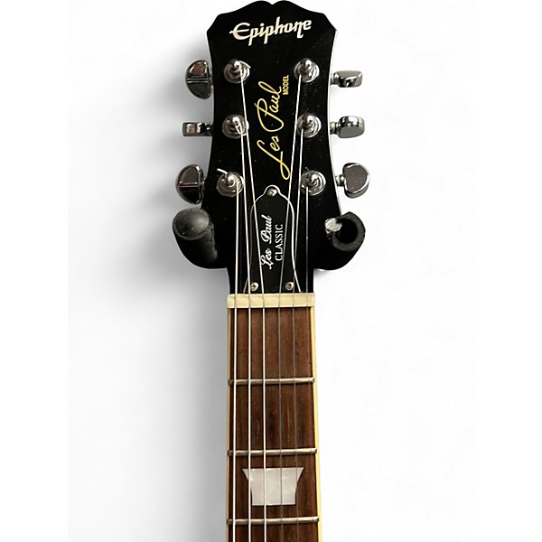 Used Epiphone Les Paul Classic Trans Black Solid Body Electric Guitar