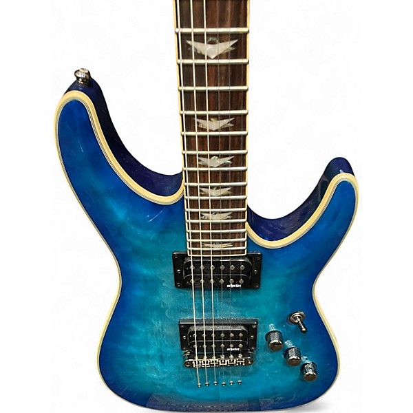 Used Schecter Guitar Research Omen Extreme 6 Trans Blue Solid Body Electric Guitar