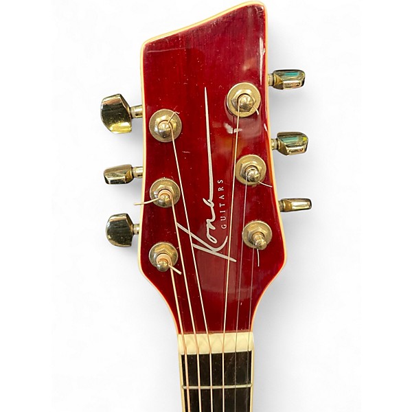 Used Kona K1E  Trans Red Acoustic Guitar