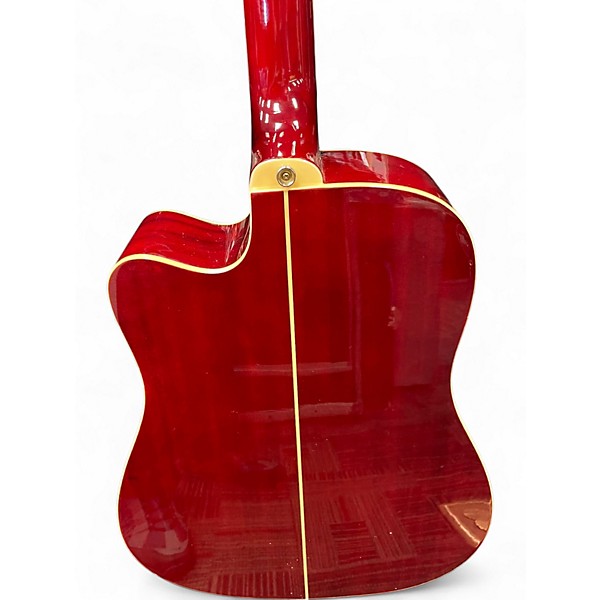 Used Kona K1E  Trans Red Acoustic Guitar